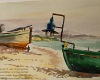 Jugoslawien Fischerboote Hans Möller 1959 Aquarell : Hans Möller, 1959, Aquarell, Reisen Südeuropa, Jugoslawien, Fischerboote, Kroatien, Reise3 Ulla, Kay Möller / Annelies Möller, Weitere Infos unter : http://www.maler-hans-moeller.de, mailto:info@maler-hans-moeller.de